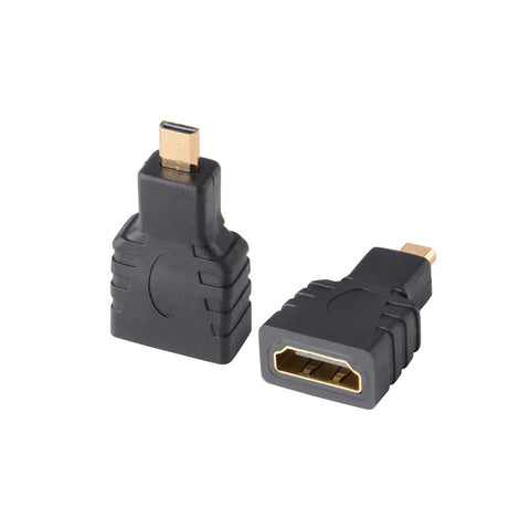 Micro-HDMI-Adapter mit vergoldeten Stecker-Buchse-Anschlüssen 2.0, Schwarz