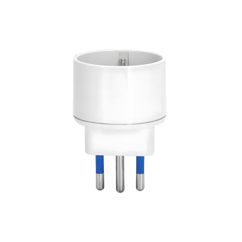Schuko-Adapter mit 10A/16A-Steckdose und S11-Stecker 2p+T, weiß