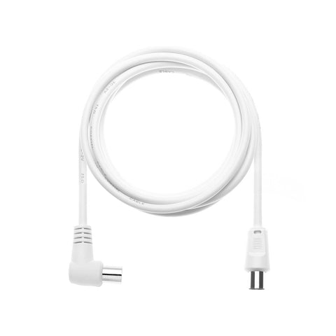 Koaxialverlängerung Stecker/Stecker für Antenne/TV 90° 3c-2v 3m weiß