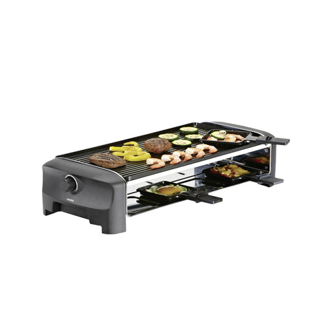 Rechteckige Platte mit doppelter Garfunktion aus Edelstahl, 54,7x22,8x13cm, 1200/1400w