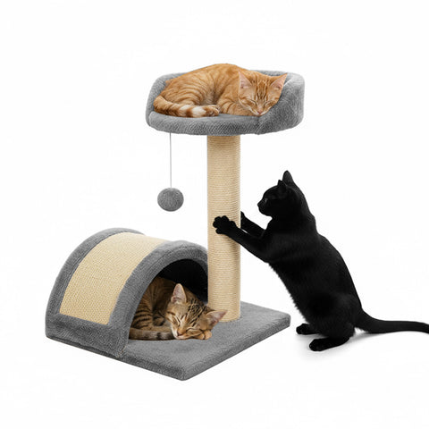Kratzbaum für Katzen, 50 cm, mit Sisalbogen und hängendem Spielzeug