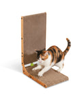 Puppy Lovers Kratzbaum für Katzen in L Form Höhe 68 cm robuster Kratzbaum aus Wellpappe und MDF Holz platzsparendes Design mit integriertem Ballspiel EAN 8054806950528