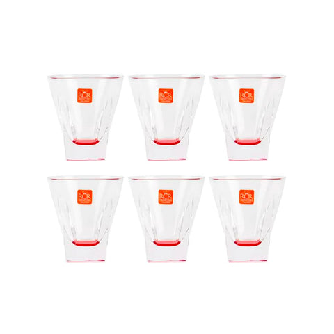 Set mit 6 Luxion®-Gläsern, 27 cl – Modernes Design mit rotem Stiel
