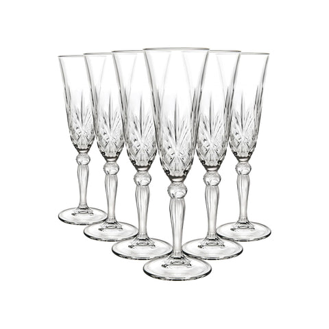 Set mit 6 Sektflöten, 16 cl, Melodia Rcr