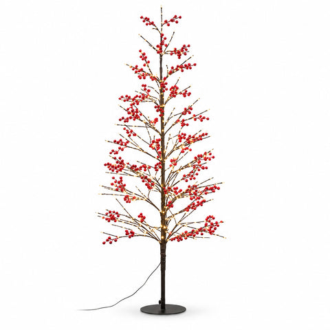 saint joy albero luminoso con bacche rosse 150 cm 635 led bianco caldo ean 8056819081503