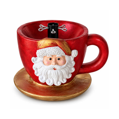 Weihnachtsbaumständer in Form einer Tasse mit erhabenem Weihnachtsmann, universeller Öffnung von 4 cm, für Stämme bis 180 cm, Gewicht 6 kg
