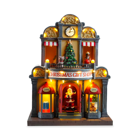 saint joy animiertes Weihnachtsmannhaus mit LED-Lichtern Musik und Bewegung EAN 8050043127365