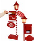 saint joy deerpost cassetta portalettere natalizia con lanterna led e sportello posteriore decorazione in metallo con cartello appeso alta 925 cm ean 8050043127815
