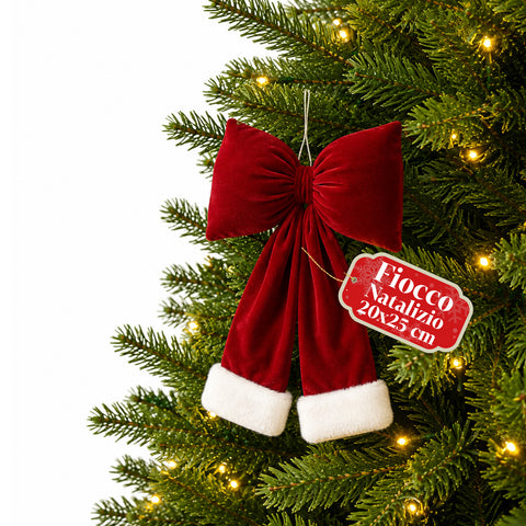 Roter Samt-Weihnachtsbaum-Bogen mit Doppelschweif, 2 Größen