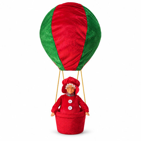 Weihnachts-Heißluftballon mit Frau Weihnachtsmann oder Teddybär, LED 92 cm