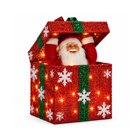 saint joy pacco regalo luminoso con babbo natale musicale e animato h30 cm ean 8056819081596