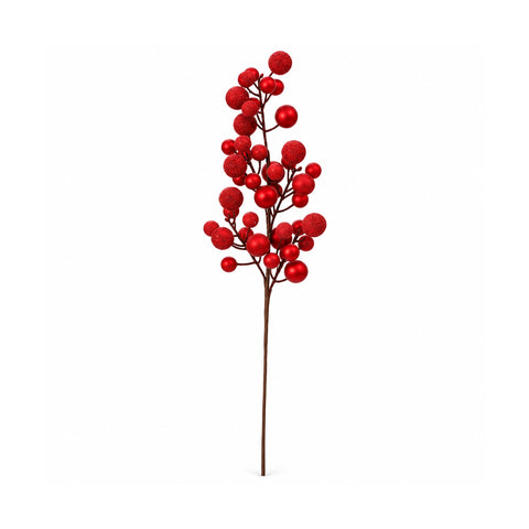 Künstlicher Zweig mit roten Beeren, 65cm oder in Gold, 60 cm, Weihnachtsdekoration