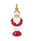 Saint Joy weihnachtliche Statuette, 35 cm, aus Harz, Weihnachtsdekoration mit Weihnachtsmann, Nussknacker-Soldat und Teddybär, rot oder weiß, für Innen- und Außenbereich, EAN 8056819080490