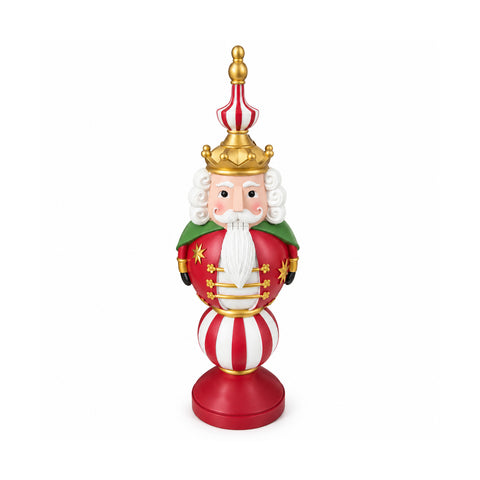Saint Joy Weihnachtsdekoration als Statuette, 76 cm, aus Kunstharz, Weihnachtsmann und Nussknacker-Soldat, weiß oder rot, EAN 8056819079265