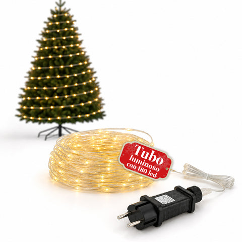 LED-Lichtschlauch, 10 m, mit 180 warmweißen LEDs und 8 Lichteffekten