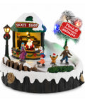 saint joy villaggio di natale luminoso gliderink pista di pattinaggio animata con musica e luci led decorazione in resina 208x207x172 cm a batterie aa ean 8050043127716