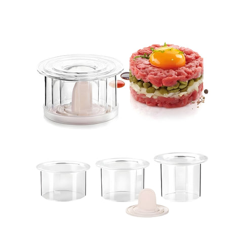 3-teiliges Set runder Ausstechformen aus Kunststoff mit Universalgriff 4,5/6,5/9cm
