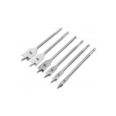 Set mit 6 Flachfräsbohrern für Holz
