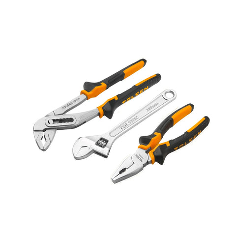 Set aus verstellbarer Zange, Schraubenschlüssel und Rohrzange
