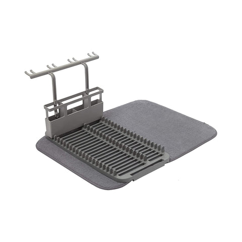 Geschirrabtropfgestell aus Stoff und Kunststoff, 61x45x27cm, Grau