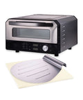 Pizzaofen mit 400 Grad, Schamottstein und Stahlpizzaschieber 33x26 cm, 1700 W Leistung für professionelles Backen