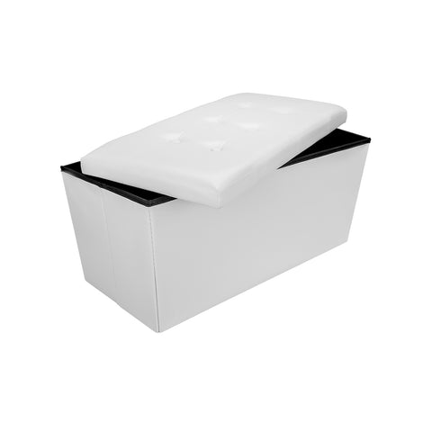 Zusammenklappbarer Pouf Kergur, Weiß, 76x38x38cm