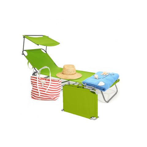 Sonnenliege für Garten und Meer mit Sonnendach und verstellbarer Rückenlehne
