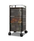 avilia home quadratischer faltbarer Mehrzweckwagen mit Rollen platzsparender Organizer mit Körben 345 Ablagen schwarz oder weiß ean 8052879012259
