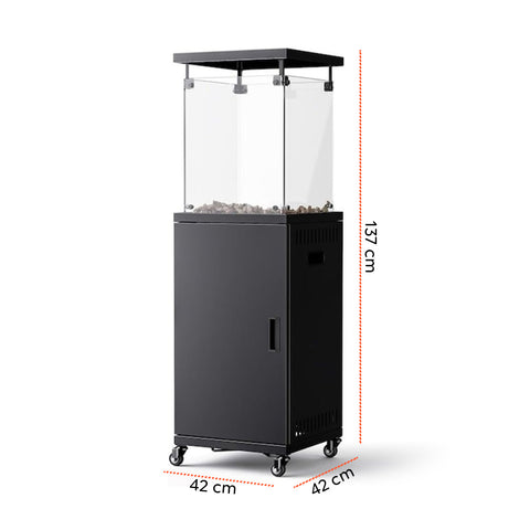Wintem Gas-Feuerstelle für den Außenbereich mit Lavastein und Rädern 12 kW EAN 8052286432114