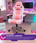 Nexor ergonomischer Gaming-Stuhl mit RGB-Beleuchtung und Massage-Lendenkissen, verstellbarer Bürosessel mit Fernbedienung EAN 8056819078855