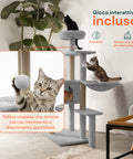 puppy lovers 120 cm hoher Kratzbaum für Katzen mit Schlafhöhle und mehrstöckiger Hängematte verschiedene Farben EAN 8054806950542