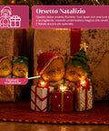saint joy orsetto natalizio in poliresina con pacco regalo 2 varianti luci led puntuali alimentazione a batterie finiture curate base stabile ean 8050043127846