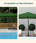 zendea Gartensonnenschirm 3x3 verstellbar mit neigbarem Gelenk und Seilzug EAN 8015361595395