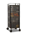 avilia home quadratischer faltbarer Mehrzweckwagen mit Rollen platzsparender Organizer mit Körben 345 Ablagen schwarz oder weiß ean 8052879012259