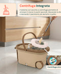 Avilia Home 360 Grad Rotationsmopp Set mit 14 l Eimer 46 x 27 x 22 cm und Stahlschleuder inklusive 2 Mikrofaserbezügen Seifendosierer und Teleskopstiel universelles Bodenwischset mit Rädern und Ablass EAN 8052879013140