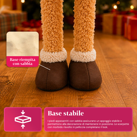 Saint Joy ausziehbarer Weihnachtsteddybär 40 75 cm mit Teleskopbeinen und Eisenstruktur 2 Outfits verfügbar EAN 8056819079555
