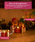 saint joy orsetto natalizio in poliresina con pacco regalo 2 varianti luci led puntuali alimentazione a batterie finiture curate base stabile ean 8050043127846
