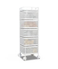 avilia home quadratischer faltbarer Mehrzweckwagen mit Rollen platzsparender Organizer mit Körben 345 Ablagen schwarz oder weiß ean 8052879012259