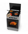 Wintem Gaskocher 50x50 cm mit 49-Liter-Gasofen 4 Brenner mit unterschiedlicher Leistung Sicherheitsventilen und Abdeckung EAN 8056819078930