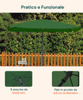 zendea Gartensonnenschirm 3x3 verstellbar mit neigbarem Gelenk und Seilzug EAN 8015361595395