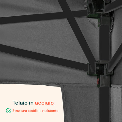 zendea Pavillon 3x3 m für den Außenbereich mit wasserdichter Abdeckung und Stahlrahmen EAN 8015361713188