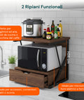 avilia home Küchenmikrowellenaufsatz aus Holz mit Schublade und oberem Regal EAN 8052879010781