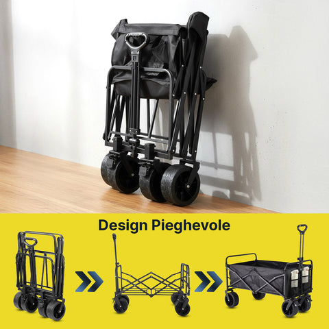 Daimann klappbarer Outdoorwagen Größe L 90 kg Größe XL 120 kg mit Rädern EAN 8056590070642