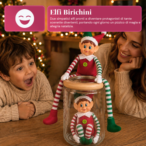 saint joy elfi di natale set 2 pezzi flessibili h40 cm 2 fantasie ean 8050043128430