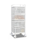 avilia home quadratischer faltbarer Mehrzweckwagen mit Rollen platzsparender Organizer mit Körben 345 Ablagen schwarz oder weiß ean 8052879012259
