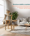 puppy lovers 120 cm hoher Kratzbaum für Katzen mit Schlafhöhle und mehrstöckiger Hängematte verschiedene Farben EAN 8054806950542