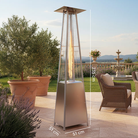 Wintem pyramidenförmiger Gasheizstrahler für den Außenbereich mit einstellbarem Thermostat 12 kW EAN 8052286432091