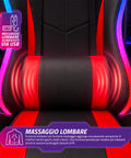 Nexor ergonomischer Gaming-Stuhl mit RGB-Beleuchtung und Massage-Lendenkissen, verstellbarer Bürosessel mit Fernbedienung EAN 8056819078855