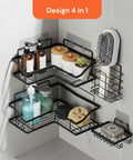 avilia home Set mit 4 selbstklebenden Wandregalen aus Metall mit Haken ohne Bohren EAN 8052879010996