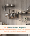 avilia home Wandorganizer mit 12 Haken für Töpfe Deckel und Küchenutensilien Set mit 2 EAN 8052879011047